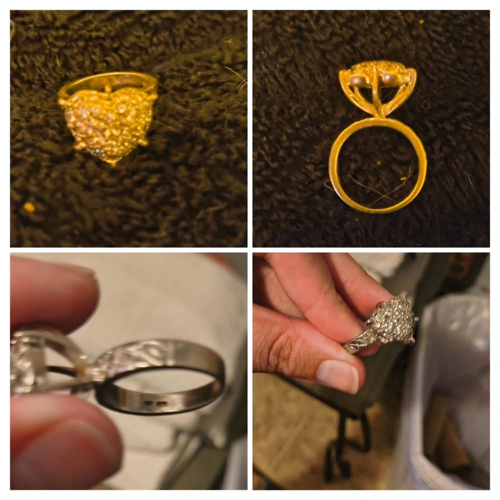 925 Sterling Silver Diamond Heart Ring